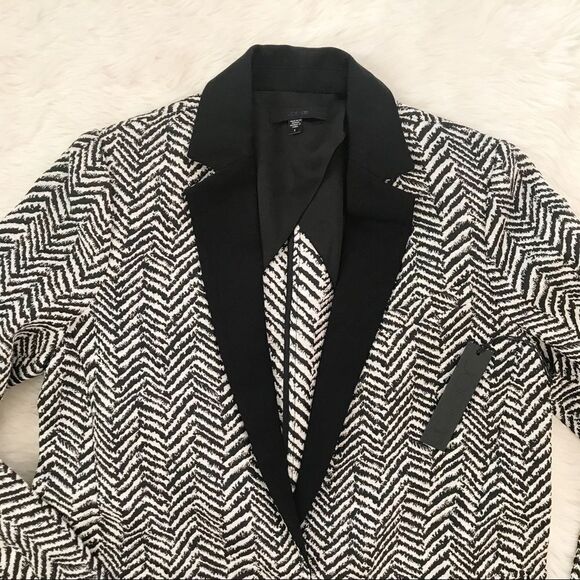 JOE’S JEANS Zebra Print Tuxedo Jacket Blazer Boyfriend Black Gray Small New‎ - Picture 3 of 9